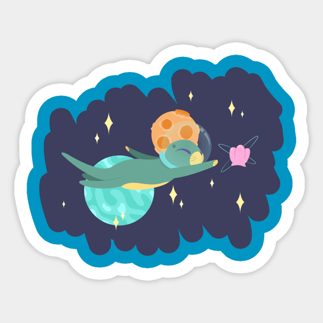 Otter Space Sticker by AlexMathewsDesigns